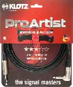 Klotz Pro Artist Jack Cable Nickel 3m Straight Angled
