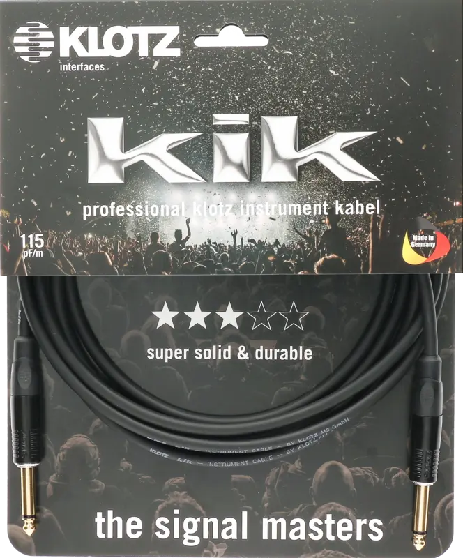Klotz KIK Pro Instrument Cable Jack Jack Gold 3m