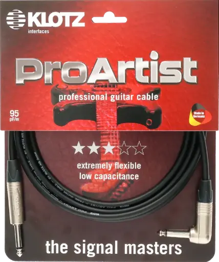 [PRON060PR] Klotz Pro Artist Jack Cable Nickel 6m Straight Angled