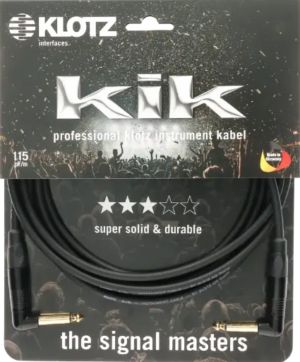 [KIKKG3.0PRSW] Klotz KIK Pro Instrument Cable Jack Jack Gold 3m Straight Angled